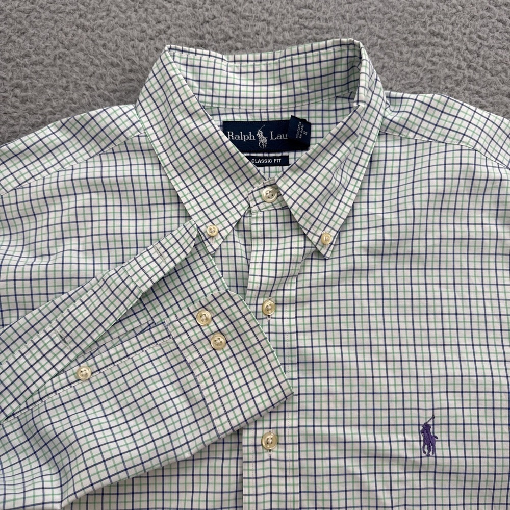 Polo Ralph Lauren Dress Casual Shirt Mens 16.5 L Button Up Classic Fit L/S